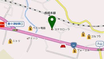 長崎トヨペット ユーカーランド久山の地図画像