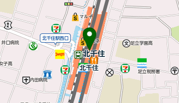 無人ATM りそな銀行 東武北千住駅改札内出張所の地図画像