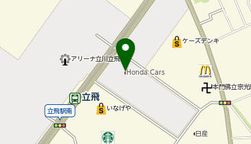 Honda Cars(ホンダ カーズ) 東京中央 立川店の地図画像