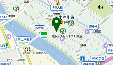 黒豚あじと 中洲店の地図画像