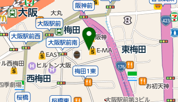 カッシーワ E-ma梅田店の地図画像