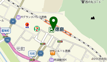 コスメランドイシハラ 徳島駅クレメントプラザ店の地図画像