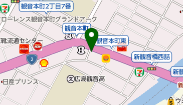 レンタルバイク 広島観音店ビッグバイク 広島観音の地図画像