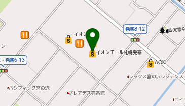 ヨギボーストア イオンモール札幌発寒店の地図画像