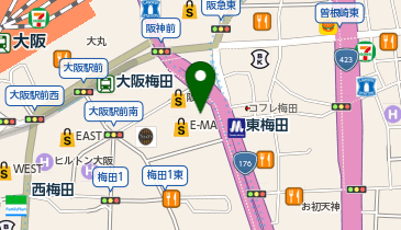 天ぷらの山 梅田阪神店の地図画像