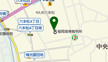 福岡簡易裁判所の地図画像