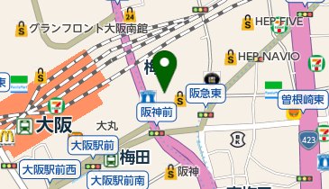 ヒカリミライ・綾花 阪急うめだ本店の地図画像