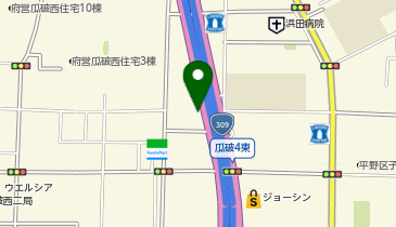 鶏笑 平野瓜破店の地図画像