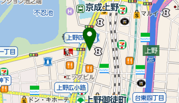 博多串焼き・野菜巻きの店 なまいき 上野店の地図画像