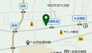 旧八女郡役所の地図画像