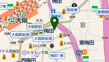 チキンファーム・デリ+ 阪神百貨店梅田本店の地図画像