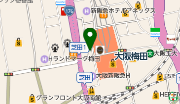 炭火とワイン飲み放題 -炭VINO(ビーノ)- ギャザ阪急梅田店の地図画像