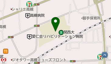 関西大学高槻ミューズキャンパスの地図画像