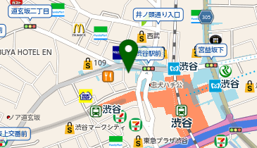 渋谷駅前スクランブル交差点喫煙所の地図画像