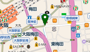 丼丼亭 ホワイティうめだ店の地図画像