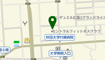 セントラルフィットネスクラブ24 秋田広面の地図画像