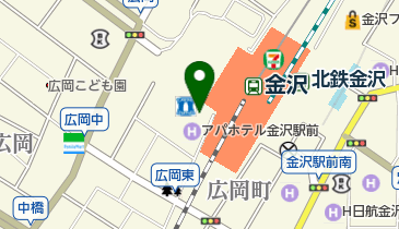 ワンズレンタカー アパホテル金沢駅前店の地図画像