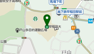 早稲田大学生活協同組合 戸山店 購買・書籍・プレイガイドの地図画像