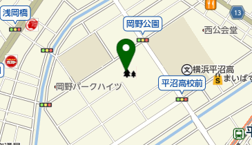 横浜市岡野公園の地図画像