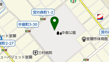 室蘭市中島公園野球場の地図画像