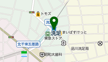 洗足商店街の地図画像