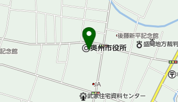 奥州市水沢総合支所の地図画像