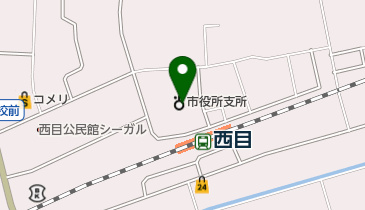 由利本荘市西目総合支所の地図画像