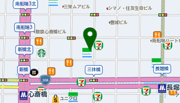 フロンティア薬局 南船場店の地図画像