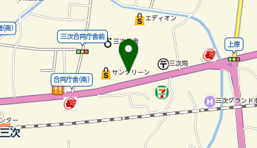 ニトリ 三次サングリーン店」(三次市-ニトリ-〒728-0013)の地図