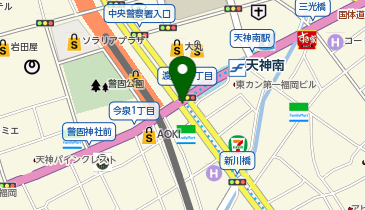 白洋舎 天神地下街店の地図画像
