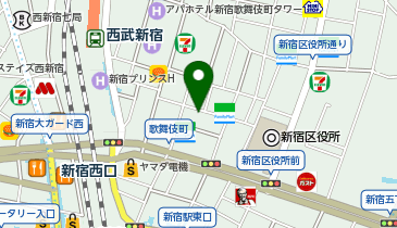 肉寿司・焼き鳥・しゃぶしゃぶ鍋食べ飲み放題 肉ヤロー新宿本店の地図画像