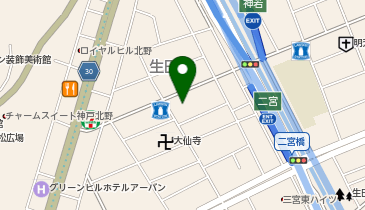 Mother Moon Cafe(マザー ムーン カフェ) 新神戸店の地図画像
