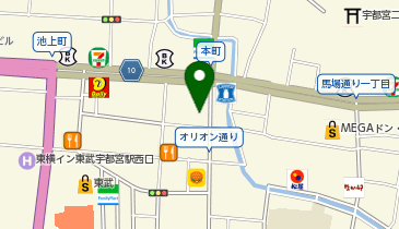 うま囲 宇都宮池上オリオン通り店の地図画像