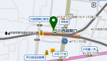 ぎょうざの満洲 川西能勢口駅店の地図画像