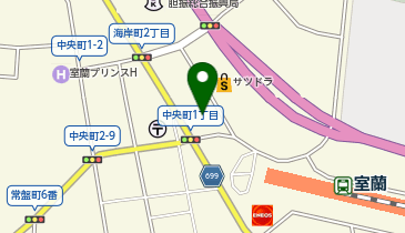 室蘭市港の文学館の地図画像