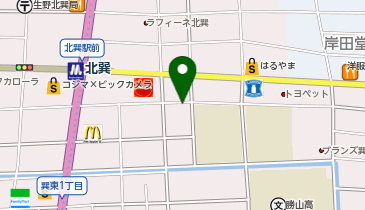 キャプテン翼スタジアム 生野の地図画像