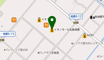 ゴディバ イオンモール札幌発寒店の地図画像