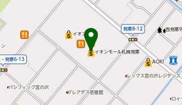 柳月 イオンモール札幌発寒店の地図画像