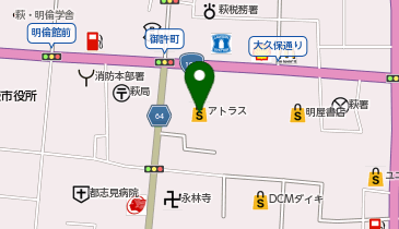 カナルド 萩店の地図画像