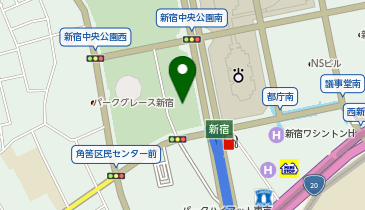 新宿中央公園フットサル施設の地図画像