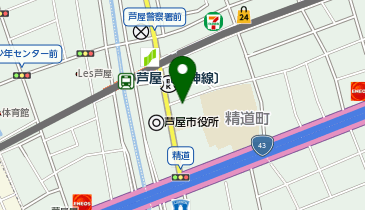 芦屋市上下水道部下水道課の地図画像