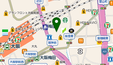 大阪阪急シューズの地図画像
