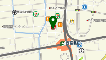 天神大ホール 西宮北口店の地図画像