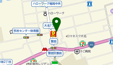 田頭茶舗 大名店の地図画像