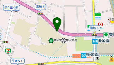 中央大学 後楽園キャンパス 正門の地図画像