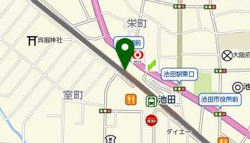 鶏soba(ソバ) 座銀 池田店の地図画像