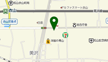 理容プラージュ 松山衣山店の地図画像