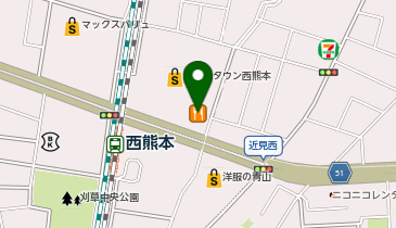 つばきグリル イオンタウン西熊本店の地図画像