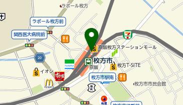 ひらかた観光ステーションの地図画像