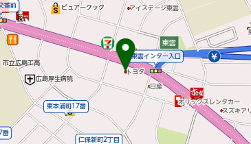 広島トヨタ自動車株式会社 ダイハツ東雲の地図画像